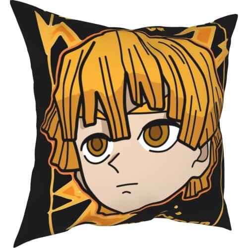 Zenitsu Demon Slayer Pillowcase Printed Fabric Cushion Cover Gift Agatsuna Pillow Case Cover Home Square 40X40cm
