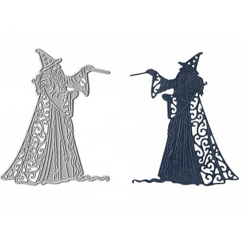 Wizard Halloween Metal Cutting Dies Cut Die Mold Album Card Making Paper Craft Stencil Stamps 2021 Scrapbooking Dies Template