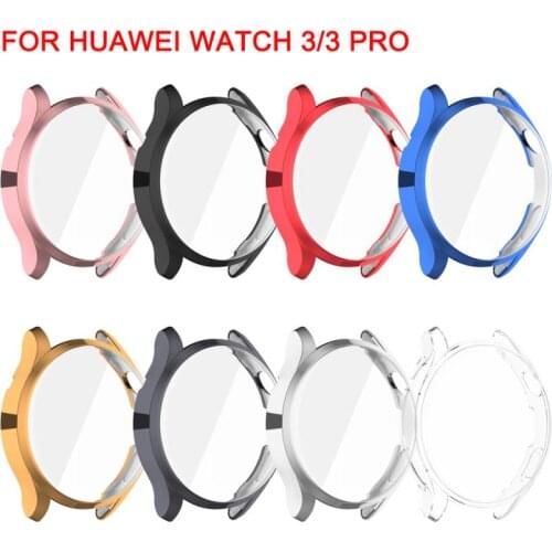 TPU Protective Case Cover For Huawei Watch3/watch3 Pro Bracelet Frame With Tempered Protector Film For Huawei Watch 3 Case Shell