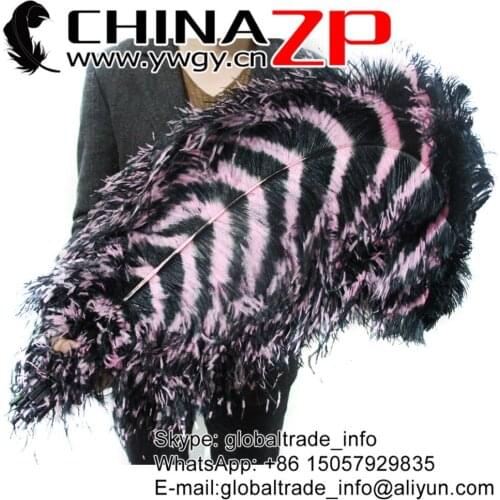CHINAZP Factory 28"-30" (70-75cm) 50pcs/lot Top Quality Unique Dyed Pink and Black Large Ostrich Feathers