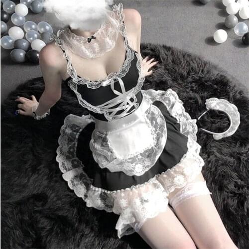 Women Pajamas Costumes Adult Sexy Erotic temptation Maid Outfit Cosplay Lingerie Lace Temptation Out Erotic Girl Cosplay Uniform