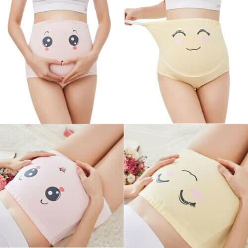 2019 Female Cartoon Pregnancy Maternity Panties Adjustable Pregnant Soft High-waist Briefs Womens Underwear