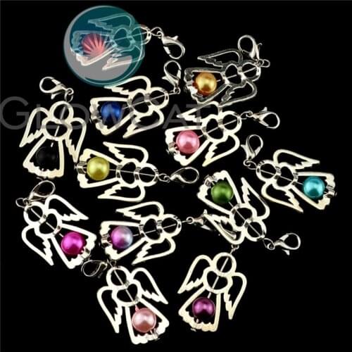 12X Charm Guardian Angel Wings Pendant 42x20mm Pendants Accessories For Handmade Keychain Dangel Jewelry 22543