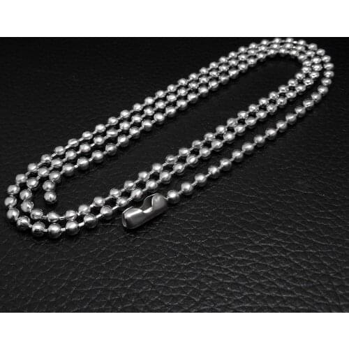 2PCS 2mm Stainless Steel Ball Beads Chain For Necklace Bracelet DIY Jewelry Accessories Women Bag Handbag Keychain Dog Tag Chain