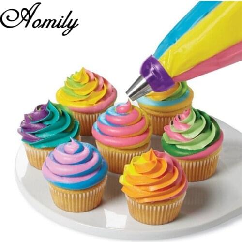 Aomily Hot Sale 3 In 1 Piping Nozzles Transverter 3 Colors Cream Transverter Kitchen DIY Bakery Cake Baking Decorating Tools