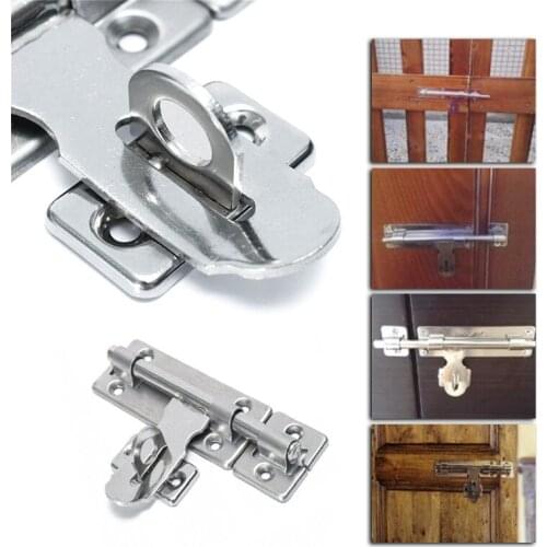 4 Inch Hardware Door Lock Stainless Steel Barrel Bolt Latch Padlock Clasp Set Brushed For Locking Door Window Drawer Cupboard