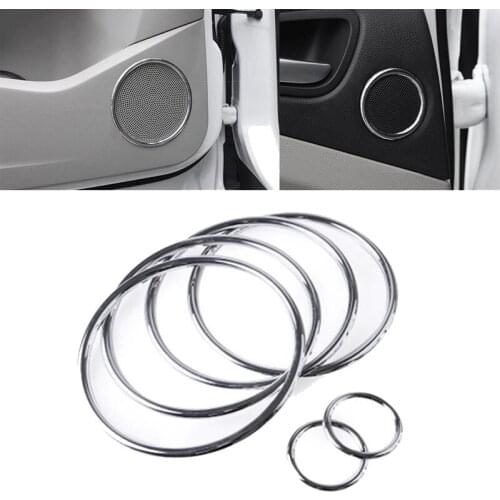 6Pcs/Set Chrome Car Interior Speaker Horn Frame Trim Decoration Ring for Nissan Qashqai 2013 2014 2015 2016 2017 2018