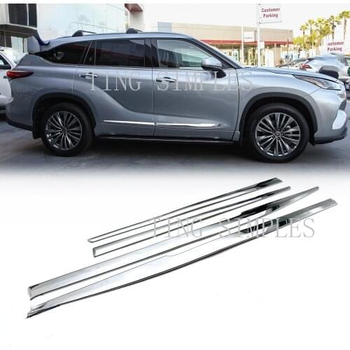 Accessories For Toyota Highlander 2020 2021 2022 Door Side Molding Kit abs Chrome Trim Sticker stainless steel 4PCS Car styling