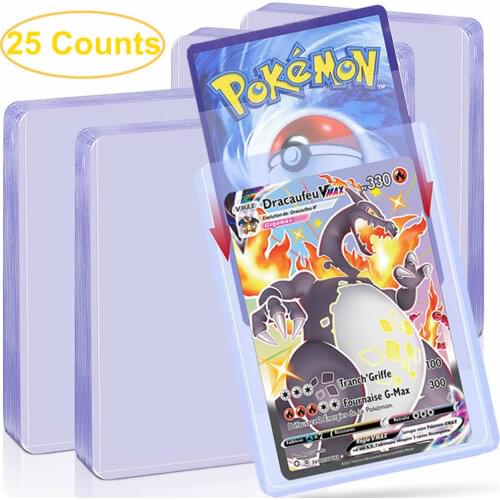 25 Counts Transparent Pokemon Card Sleeves Playing Game Album Book Pokémon Vmax Map Collectors Binder Holder Folder Loaded List