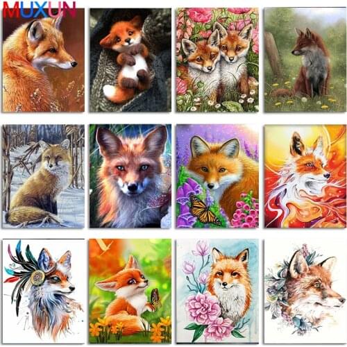 Needlework 5D Diamond Painting Animal Fox Embroidery Handicrafts Rhinestones Mosaic Lovely Little Fox European Home Decor Rp576