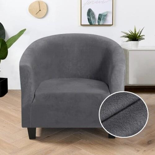 Velvet Club Chair Covers for Armchairs Stretch Sofa Slipcovers Removable Sofa Couch Cover for Bar Counter Living Room Reception