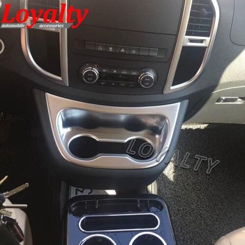 Loyalty for Mercedes-Benz Vito V-Class V260 2016 2017 2018 Central Water Cup Cover Trim ABS Chrome Car Accessories Styling