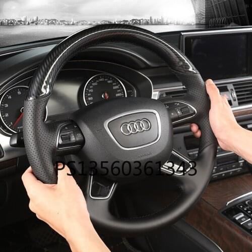 Suitable for Audi A3 A5 A7 A4L A6L Q3 Q5L Q7 A1 RS3 RS4 TT Hand-stitched leather suede steering wheel cover