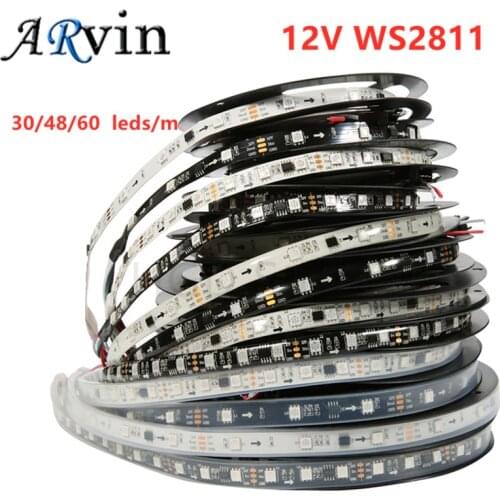 DC12V WS2811 5050 RGB Addressable Led Pixel Strip Light Full Colors Led Strip Ribbon Flexible Digital Led Tape 1 Ic Control 3