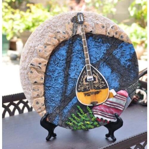 Country painting retro Still life relief hanging plate hanging plate Garden Music Studio Put up ornaments and pendants