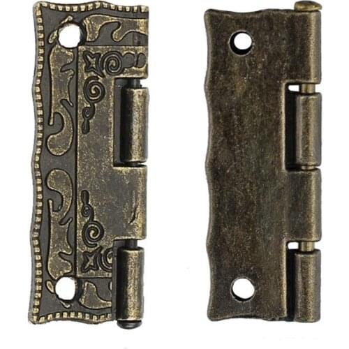 8pcs 36x23mm Antique Bronze Cabinet Hinges Jewelry Chest Gift Wine Music Wooden Box Case Positive Reverse Folding Hinge Hardware