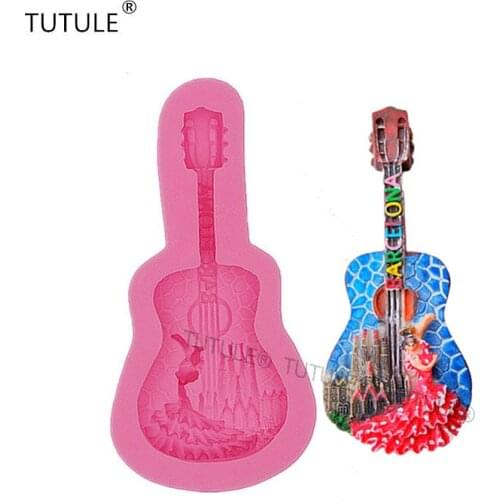 Gadgets - electric guitar mold- flexible silicone push mold / craft/ dessert/ mini food / soap / resin/jewelry and more..mold