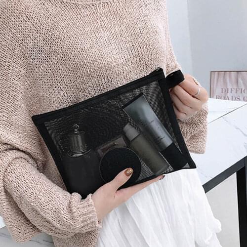 Cosmetic Bags Zip Makeup Mesh Bags Pencil Case Pouch Travel Toiletry Storage Case NYZ Shop