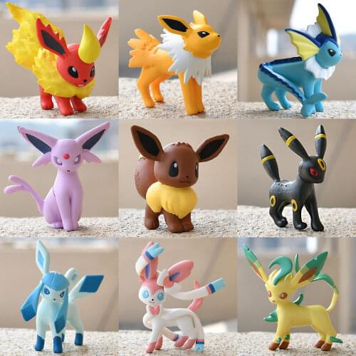 Pokemon Eeveelution Eevee Vaporeon Flareon Jolteon Espeon Umbreon Leafeon Cute Action Figure Toys
