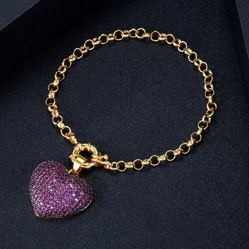 Missvikki Trendy stackable mix match Heart Pendant Drop Chains bracelets For Women Jewelry rotating beads High Quality Shiny CZ