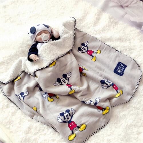 Disney Cartoon Mouse Four Seasons Thicken Super Soft Fleece kids Cloud Blanket Children Boy Girl Throw Blanket Mat Gift 70x100cm