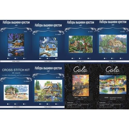 N Top Quality Lovely Cute Counted Cross Stitch Kit Seaside Retreat Painter Artist and Wooden House dim 3517