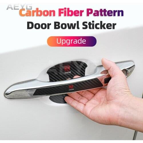Carbon Fiber Car Door Handle Anti-Scratches Sticker For Dodge Ram 1500 Journey Challenger Caliber Charger Nitro Auto Accessories