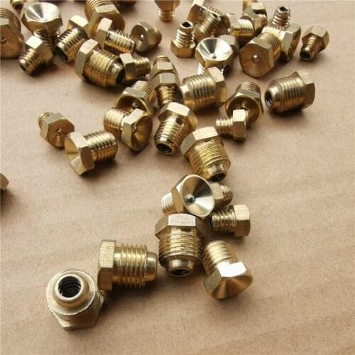 Pure copper concave grease nipple funnel grease nipple flat head big end screw grease gun nipple M6M8M10 universal Accessories