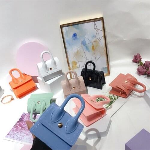 New arrivals designers popular summer candy color pvc jelly handbags for girls crossbody kids purses mini