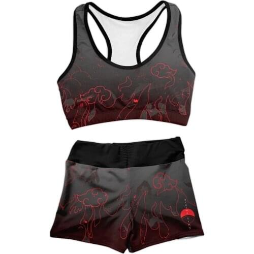 New Anime Hokage Konoha Uchiha Symbol Swimsuit Beach Shorts Sasuke Cosplay Costumes Sportswear Swimming Pants Shirt Sweatpants