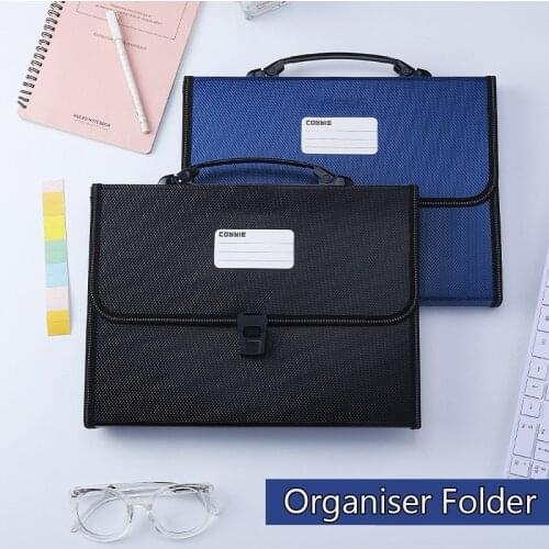 A4 Fireproof Files Folder 13 Pockets PP Material Data Storage Folder Large Capacity Bag Organ Bag Organiser Folder Package