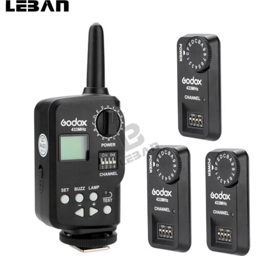 Godox Ft-16s Flash Trigger Remote Wireless Power Control 1x Transmitter + 3x Receiver for Godox TT850 V860 etc Flash Speedlite
