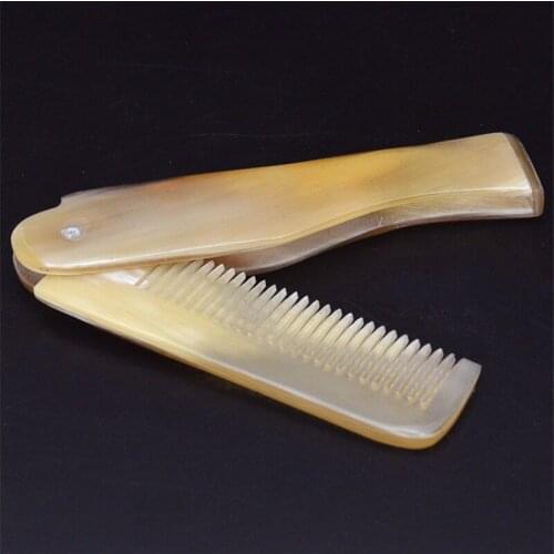 1 Pc Yak Horn Comb Foldable Pocket Clip Moustache Beard Styling Tool Portable Comb Hairdressing Hair Care Tools