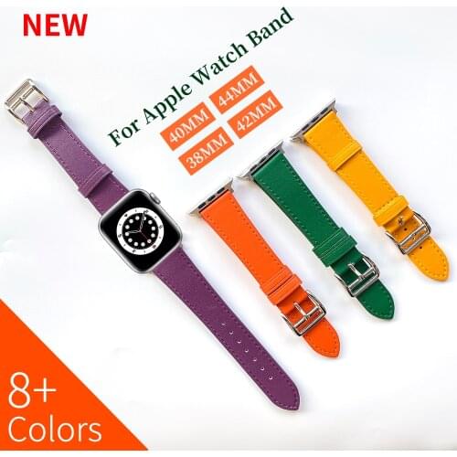 UEBN PU Leather Strap for Apple Watch Series 6 40 44mm Watch band for iWatch 6 5 4 3 2 1 SE 38mm 42mm Bracelet Watchbands