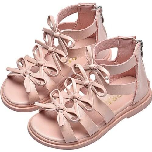 2019 Girls Summer Sandals Kids Girls Princess Dress Shoes Toddler Children Roman Beach Sandals Gladiator Cute Shoes
