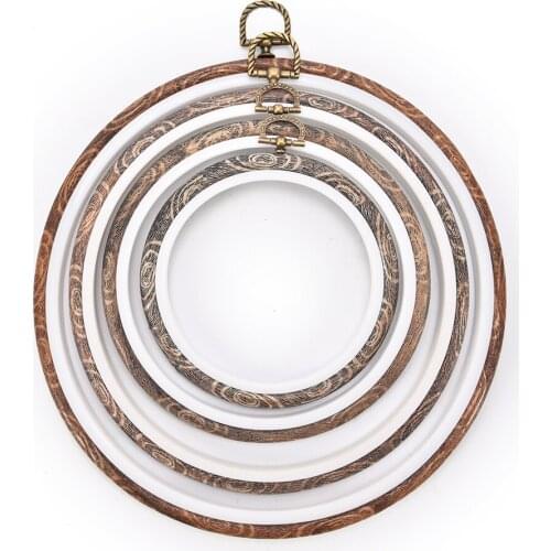 DIY Practical Cross Stitch Machine Rubber plastic Frame Embroidery Hoop Ring Round Hand Needlecraft Household Sewing Tool