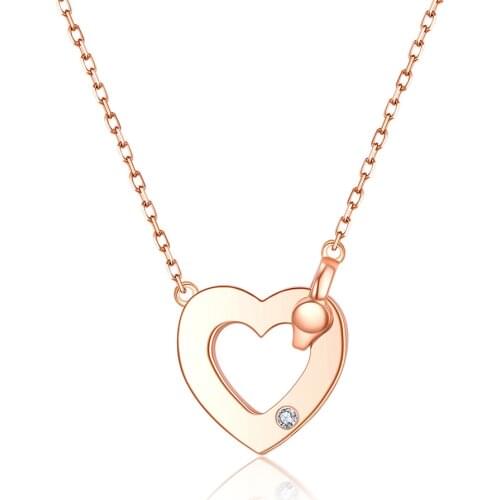 ZOCAI S925 Sliver Diamond Heart Necklace Fine Jewelry Pendant for Women Valentines Day Jewelry Romantic Birthday Gift for Girl