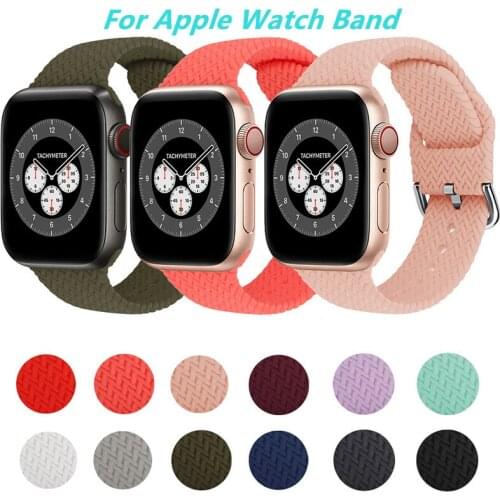 Silicone Strap For apple watch Band 44MM 40MM iwatch band 38MM 42MM Sport Wristband belt Bracelet Apple Watch Series 4 3 5 6 SE