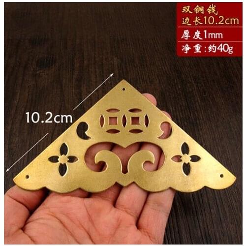 Corner Brackets Chinese style antique copper jewelry box door corner angle copper decorative trim A9