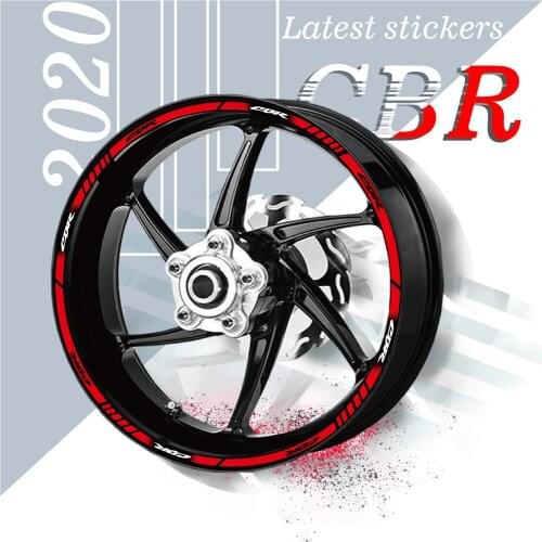 High quality motorcycle front and rear rim waterproof stickers 20 stripe reflective wheel tire decals for HONDA CBR cbr