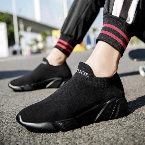 Women Sneakers Casual Sock Shoes Slip On Flats Breathable Mesh Ladies Trainers Women Vulcanized Shoes Zapatillas Mujer Size 45