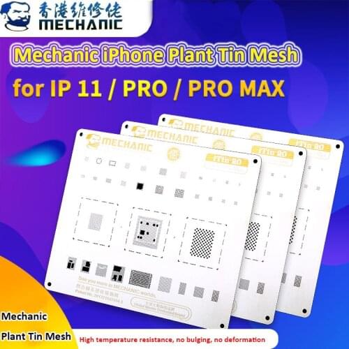 Jyrkior Mechanic iTin Plant Tin Template For iPhone 11/11 PRO/11PRO MAX A7 A8 A9 10 A11 A12 CPU Steel Mesh BGA Reballing Stencil
