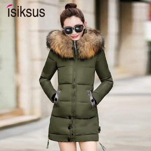 Isiksus Padded Winter Jacket Women Long Plus Size Black Female Coat 2018 Hooded Fur Coats And Jackets Parkas 4XL for Women WP016
