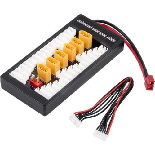 1pcs HotRc High Quality 2S-6S XT60 Plug Parallel Charging Board Para Board XT60 Plug 4.0MM Bananer for Imax B6 B6AC B8 6 in 1