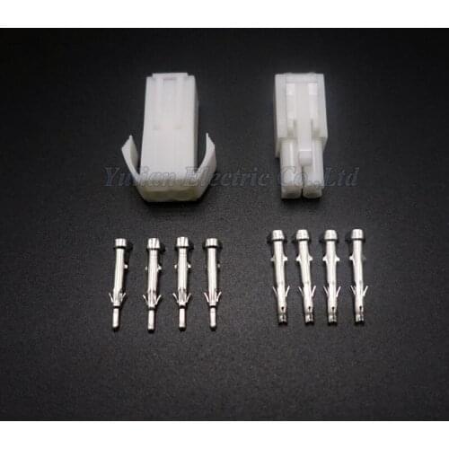 10 sets 4P 4 Way/pins Small Tamiya connector Set Kits mini Tamiya set EL 4.5MM male Female socket plug Free shipping