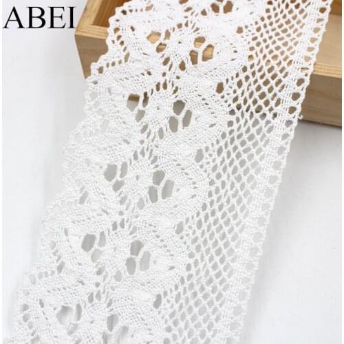 2yards/lot 10.5cm Width White Cotton Lace Trims Diy Garments Curtain Edge Wrap Embellishment Wedding Scrapbook Decoration Ribbon
