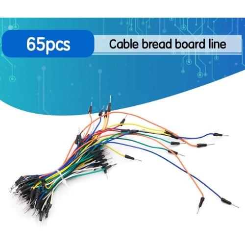 65pcs/Lot New Solderless Flexible Breadboard Jumper wires Cables Bread plate line