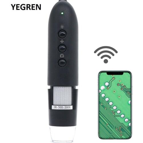 0.3MP Wireless WIFI Digital Microscope Illuminated Industrial Inspection Scalp Detector 200X 500X 800X 1000X 1600X Magnifier