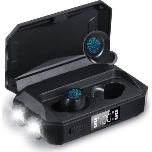 Wirelessly Earbuds BT5.0 Headphones Stereo Headset Charging Case LED Power Display Touch Control In-Ear Sports Earphones