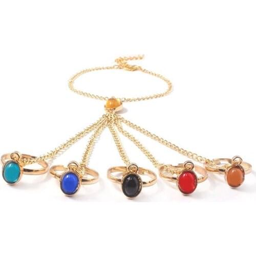 Power Glove Gauntlet Bracelets Bangles Gem Stone Pulsera For Women Girls Jewelry